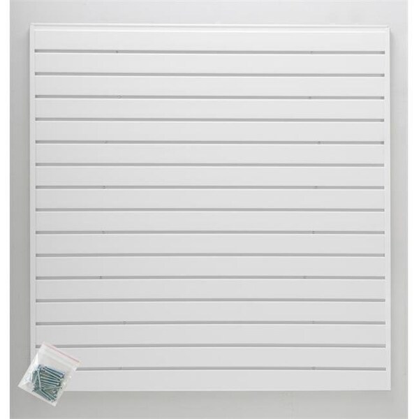 Jifram Extrusions Inc Jifram Extrusions; Inc. 01000789 Easy Living Easy Wall 4 ft. X 4 ft. Add Your Own Accessories White Slatwall Kit 1000789 - main